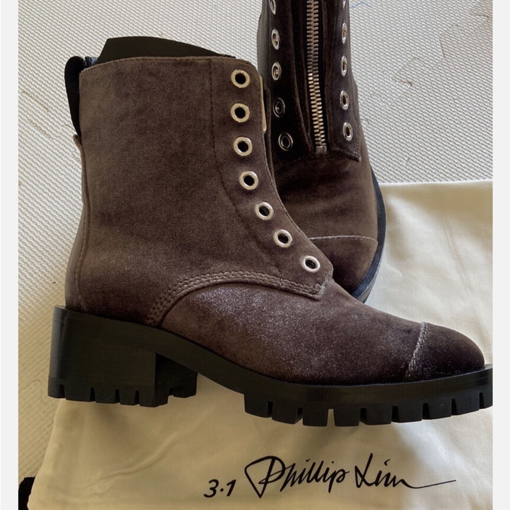 3.1 Phillip Lim velvet combat boots - Picture 4 of 6
